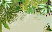 Échantillon, Design L1010, Papier peint panoramique Palmier Tropical Vert - Collection 1 - Sur mesure