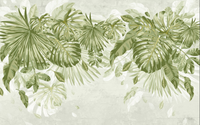 Échantillon, Design L1127, Papier peint panoramique Palmier Tropical Vert - Collection 1 - Sur mesure