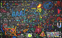 Échantillon, Design L1128, Papier peint panoramique Tableau Noir Mathématiques - Sur mesure