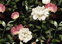 Échantillon, Design SD0015, Papier peint panoramique Floral Pivoines et Roses - Collection 1 - Sur mesure