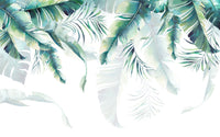 Échantillon, Design SD0116, Papier peint panoramique Palmier Tropical Vert - Collection 1 - Sur mesure