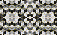 Échantillon, Design SD0409, Papier peint panoramique Marbre Noir et Or Luxe - Collection 1 - Sur mesure