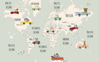 Échantillon, Design SD0718, Papier peint panoramique Carte du Monde Enfant - Sur mesure