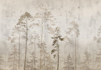 Échantillon, Design SD0806, Papier peint panoramique Forêt Pins et Sapins - Collection 2 - Sur mesure