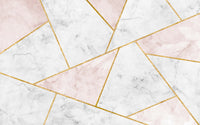 Échantillon, Design SK0047, Papier peint panoramique Marbre Géométrique - Sur mesure