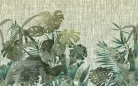 Échantillon, Design SK0055, Papier peint panoramique Palmier Tropical Vert - Collection 2 - Sur mesure
