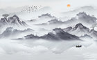 Design SK0087 — Asie Encre Noire Montagne — design seul — Novomur