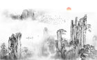 Design SK0212 — Asie Encre Noire Pagode — design seul — Novomur