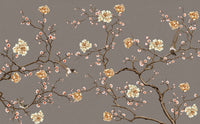 Échantillon, Design SK0545, Papier peint panoramique Floral Pivoines et Roses - Collection 1 - Sur mesure