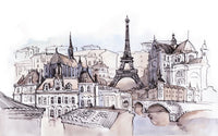 Échantillon, Design SK0763, Papier peint panoramique Architecture et Villes - Sur mesure