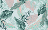 Échantillon, Design SK0817, Papier peint panoramique Palmier Tropical Vert - Collection 2 - Sur mesure