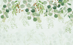 Papier peint panoramique Eucalyptus Botanique Sauge - Sur mesure