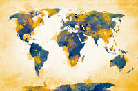Échantillon, Design SK0872, Papier peint panoramique Carte du Monde - Sur mesure