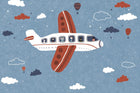 Design SL0046 — Papier peint Avion enfant animaux montgolfieres ciel — Novomur