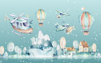 Échantillon, Design SL0064, Papier peint panoramique Avions et Véhicules Enfant - Sur mesure