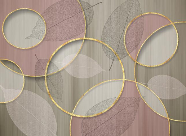Papier peint Art Déco Éventails et Or - Collection 2 - Sur mesure