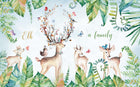 Design SL0085 — Papier peint Cerfs famille aquarelle fougeres papillons — Novomur