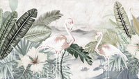 Échantillon, Design SL0097, Papier peint panoramique Palmier Tropical Vintage Sépia - Sur mesure