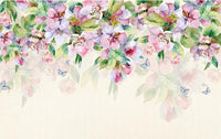 Échantillon, Design SL0106, Papier peint panoramique Magnolia & Oiseaux - Sur mesure