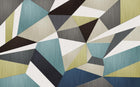 Design SL0114 — Papier peint Triangles polygones jaune bleu marron — Novomur