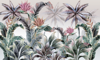 Échantillon — Design SL0141 — Papier peint Palmier Tropical Pop Art Vif - Sur mesure