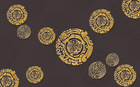 Design SL0142 — Papier peint Medaillons dores dragons fond marron — Novomur
