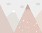Design SL0147 — Papier peint Montagnes triangulaires roses scandinave enfant — Novomur