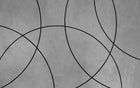 Design SL0152 — Papier peint Cercles noirs entrecroises fond beton — Novomur