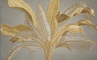 Design SL0175 — Papier peint Bananier dore relief fond gris — Novomur