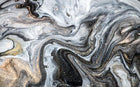 Design SL0186 — Papier peint Marbre liquide noir blanc dore — Novomur