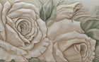 Design SL0189 — Papier peint Roses creme relief 3D peint main — Novomur