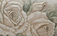 Échantillon, Design SL0189, Papier peint panoramique Floral Pivoines et Roses - Collection 1 - Sur mesure