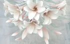 Design SL0191 — Papier peint Lis blancs cascade rose pastel — Novomur