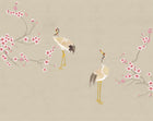 Design SL0203 — Papier peint Grues japonaises cerisier rose pastel — Novomur