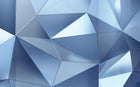 Design SL0209 — Papier peint Triangles 3D bleu acier facette — Novomur