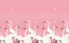 Design SL0211 — Papier peint Grues blanches fond rose pastel — Novomur