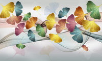 Échantillon — Design SL0212 — Papier peint Botanique Feuilles Dorées - Sur mesure