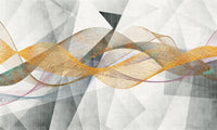 Échantillon, Design SL0230, Papier peint panoramique Art Abstrait Vagues et Lignes - Sur mesure