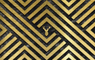 Design SL0270 — Papier peint Losanges or noir tete cerf doree — Novomur