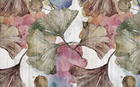Design SL0302 — Papier peint Ginkgo aquarelle vintage symetrique — Novomur