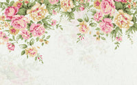 Échantillon, Design SL0349, Papier peint panoramique Floral Pivoines et Roses - Collection 1 - Sur mesure