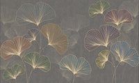 Échantillon, Design SL0351, Papier peint panoramique Botanique Feuilles Dorées - Sur mesure