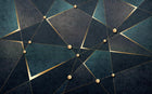 Design SL0353 — Papier peint Triangles dores perles fond bleu grunge — Novomur