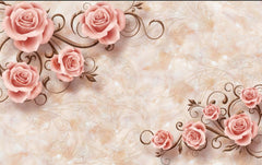 Papier peint panoramique Floral Vintage Baroque - Sur mesure