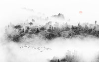Échantillon, Design SL0388, Papier peint panoramique Forêt Pins et Sapins - Collection 2 - Sur mesure