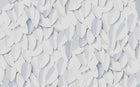 Design SL0397 — Papier peint Feuilles blanches relief 3D minimaliste — Novomur
