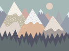Design SL0429 — Papier peint Montagnes scandinaves sapins gris pointes — Novomur