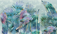 Échantillon, Design SL0450, Papier peint panoramique Palmier Tropical Pop Art Vif - Sur mesure