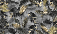 Échantillon, Design SL0452, Papier peint panoramique Palmier Tropical Doré Luxe - Collection 2 - Sur mesure