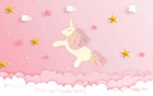 Design SL0453 — Papier peint Licorne papier rose etoiles enfant — Novomur